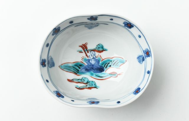 横井佳乃 27 4寸深笠鉢 色絵 鶴に翁 ｜ 暮らしのうつわ花田 和食器 通販