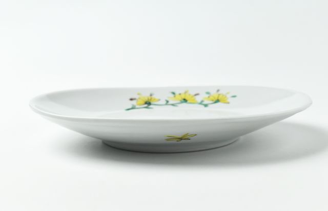 高原真由美 9 楕円皿 色絵草花繋ぎ ｜ 暮らしのうつわ花田 和食器 通販