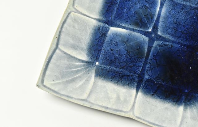 雪ノ浦裕一 2 藍釉紫陽花文四方大皿 ｜ 暮らしのうつわ花田 和食器 通販