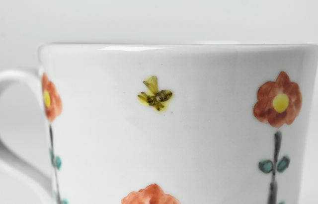 重田 良古 色絵花柄マグカップC ｜ 暮らしのうつわ花田 和食器 通販