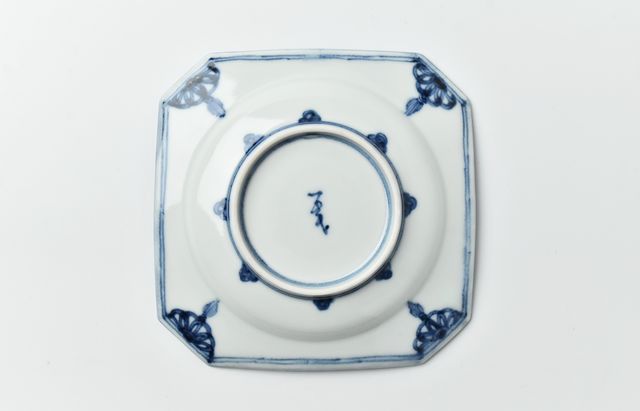 須賀保仲 織部 隅切四方 ぐい呑み 須賀保仲 織部 隅切四方 ぐい呑み