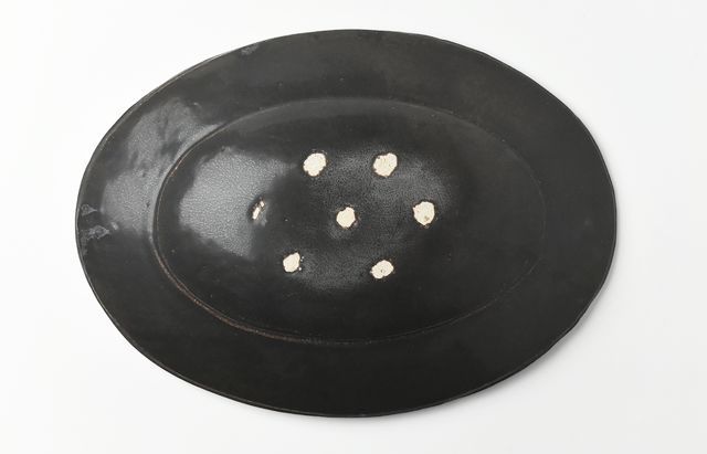 林拓児 45 黒釉楕円皿大 ｜ 暮らしのうつわ花田 和食器 通販