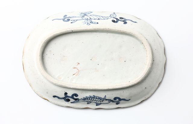 松浦コータロー 33 色絵クリオロフォサウルス楕円輪花皿 ｜ 暮らしの