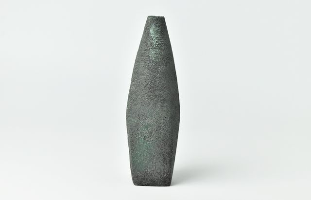 出西窯の陶器の角瓶 緑と青のグラデーション 出西窯の陶器の角瓶 緑と青のグラデーション 出西窯の陶器の角瓶 緑と