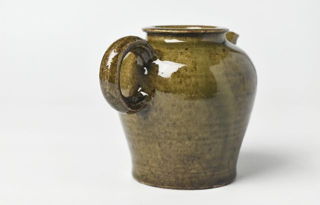 日高伸治 1E ティーポットLアメ緑釉 ｜ 暮らしのうつわ花田 和食器 通販