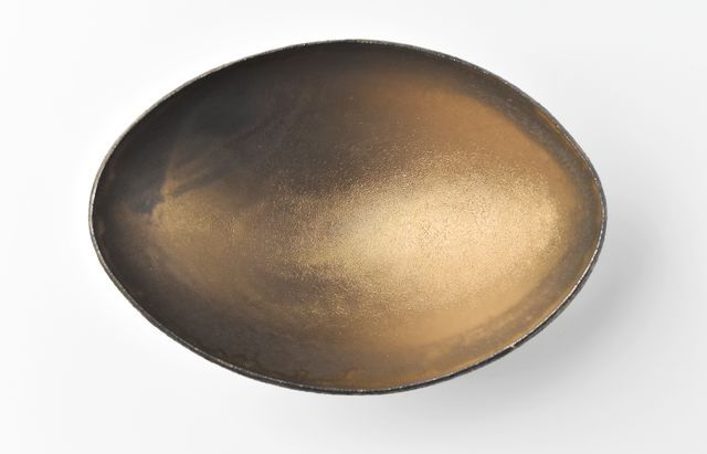 山本哲也 43 金彩釉印判オーバルボウル（大） ｜ 暮らしのうつわ花田