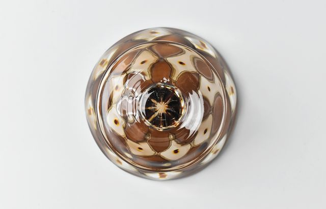 みずのみさ　モザイクコンポート　 ガラス デザートカップ　作家もの　一点もの みずのみさ モザイクコンポート ガラス デザートカップ 作家もの