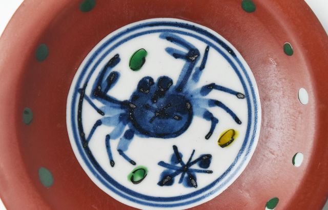 廣野俊彦 26 染付蟹渕赤塗小皿 ｜ 暮らしのうつわ花田 和食器 通販