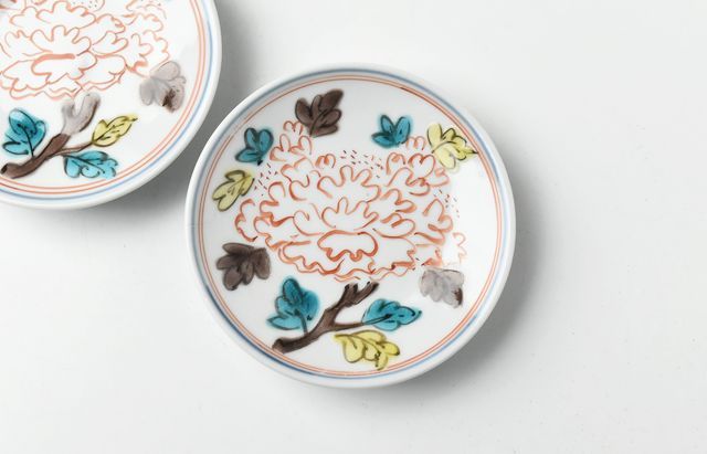 九谷青窯 53 色絵牡丹小皿 ｜ 暮らしのうつわ花田 和食器 通販