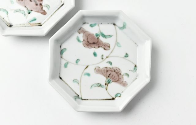 九谷青窯 58 色絵花八角小皿 ｜ 暮らしのうつわ花田 和食器 通販