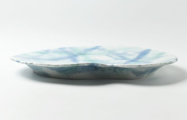 鈴木重孝 1 灰釉打ち水文パレット大皿 ｜ 暮らしのうつわ花田 和食器 通販