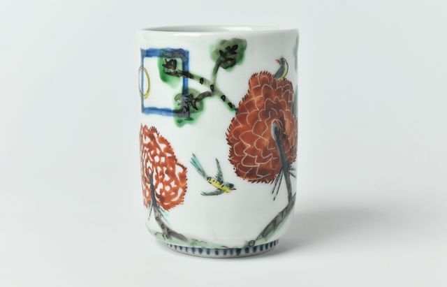 正木春蔵　色絵林間文楕円小鉢　2点セット 楽天市場】九谷焼：色絵染付小判形皿・小・正木春蔵《豆皿・楕円