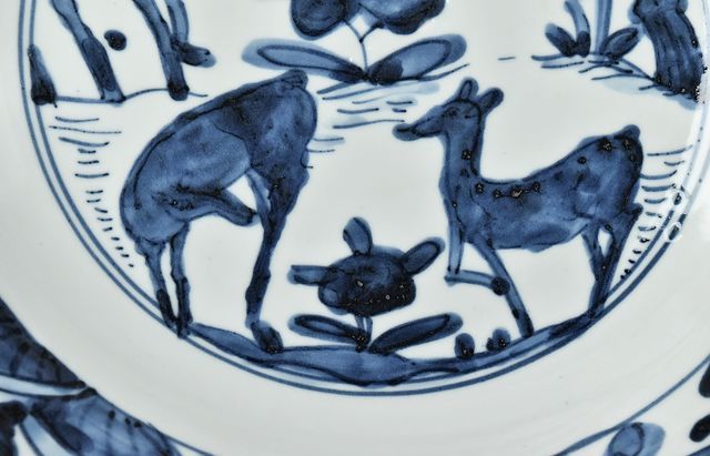 北野敏一（犀ノ音窯） 樹下双鹿図大皿 ｜ 暮らしのうつわ花田 和食器 通販