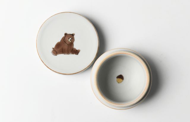 堀畑蘭 25 盒子 色絵どんぐりとくま ｜ 暮らしのうつわ花田 和食器 通販