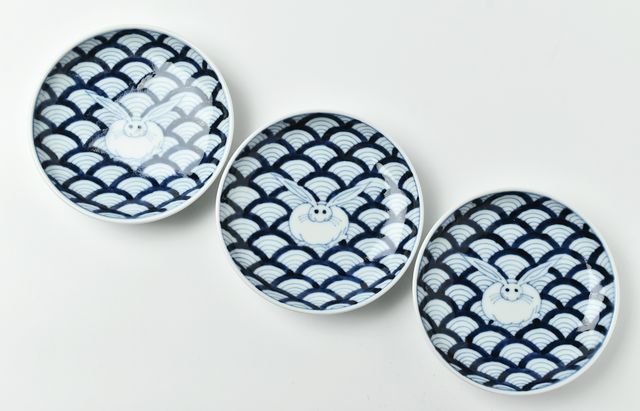 岩永 浩 青海波兎文4寸皿 ｜ 暮らしのうつわ花田 和食器 通販