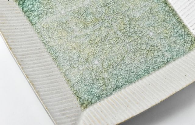 雪ノ浦裕一 31 灰釉紫陽花文鎬四方大皿 ｜ 暮らしのうつわ花田 和食器 通販