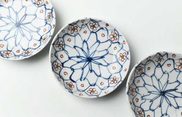中尾万作 あみ目小花散らし5寸皿 ｜ 暮らしのうつわ花田 和食器 通販