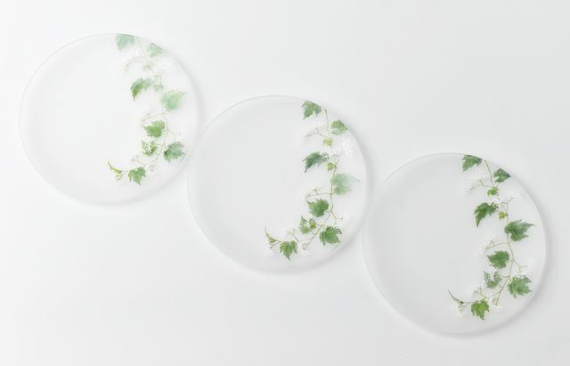 d.Tam 中村孝子/桃子 5 絵付け平皿135 蔓花/野葡萄 ｜ 暮らしのうつわ