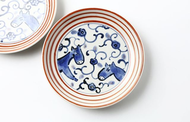 松浦ナオコ 2B 馬の染付6.5寸皿 ｜ 暮らしのうつわ花田 和食器 通販