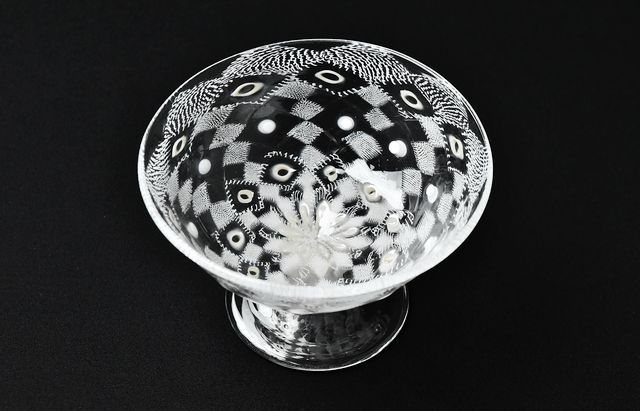 みずのみさ　モザイクコンポート　 ガラス デザートカップ　作家もの　一点もの みずのみさモザイクコンポート ガラス デザートカップ作家もの