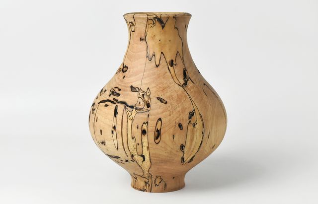 iiDA Woodturning 5 アースFin 花器オブジェ カエデ（スポルテッド