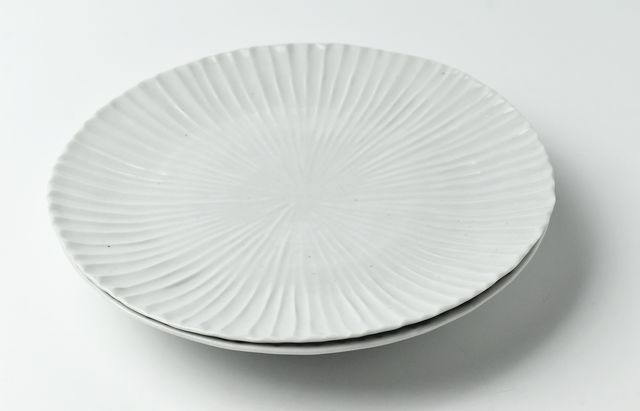 九谷青窯 105 白磁内しのぎ皿24.5cm ｜ 暮らしのうつわ花田 和食器 通販