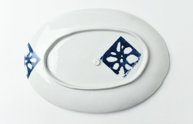 九谷青窯 111 菱つなぎ楕円皿 ｜ 暮らしのうつわ花田 和食器 通販