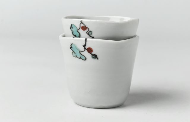 勝雪作 葡萄模様の陶器 美濃焼 藍染葡萄シリーズ 4.5寸鉢