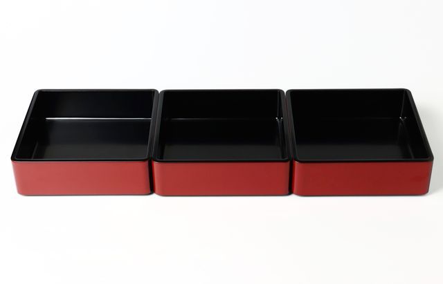 浄法寺 三段角重箱（片身替） ｜ 暮らしのうつわ花田 和食器 通販