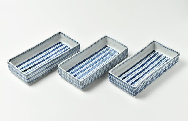 海野裕 染付有平長角皿 ｜ 暮らしのうつわ花田 和食器 通販