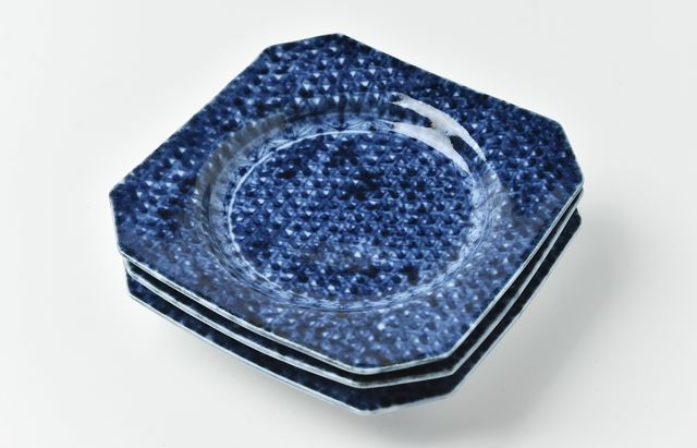 武者千夏子 4寸四方隅切皿 毘沙文覆い ｜ 暮らしのうつわ花田 和