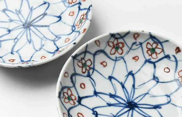 中尾万作 あみ目小花散らし5寸皿 ｜ 暮らしのうつわ花田 和食器 通販