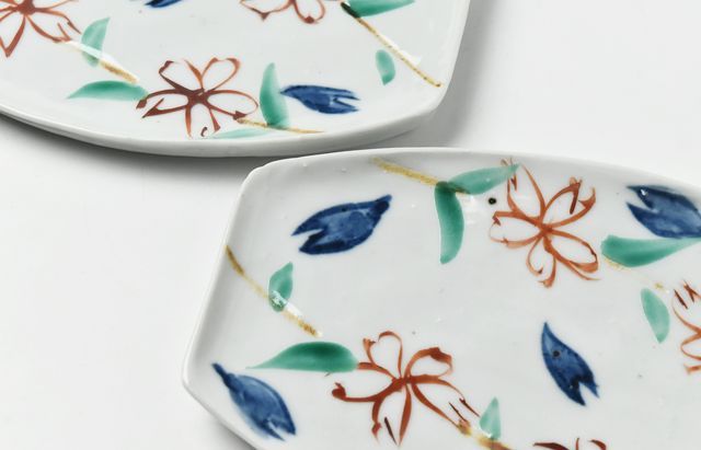 中尾万作 色絵桜台皿（中） ｜ 暮らしのうつわ花田 和食器 通販