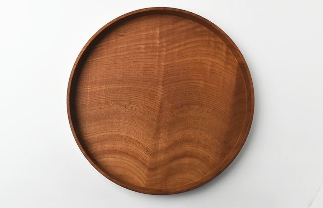 Peonies　ふじい製作所　1点もの　欅丸盆 ふじい製作所 29 欅の盆 322/35 ｜ 暮らしのうつわ花田 和食器 通販