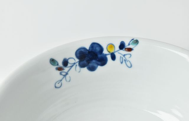 九谷焼　色絵花柄漆器椀 直径約15cm 九谷焼 色絵花柄漆器椀 直径約15cm