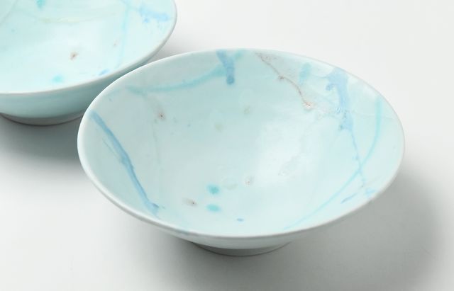 鈴木重孝 16 トルコペールブルー釉打ち水文6寸鉢 ｜ 暮らしのうつわ