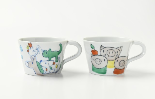 村田菜穂美 ミニマグカップ 3匹の子豚 ｜ MOAS Kids モアスキッズ