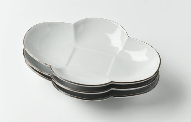 水野克俊 52 白磁口紅細木瓜皿（大） ｜ 暮らしのうつわ花田 和食器 通販