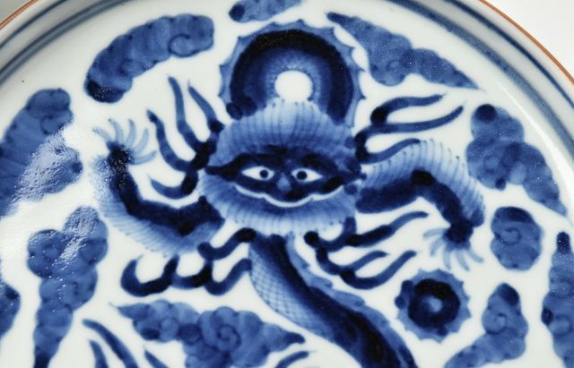 古伊万里 雲龍文 染付 しゅんかん皿 5枚 [B31380] 古伊万里 染錦 雲龍花鳥文 豆皿 明治時代 E215B | iichi 日々の暮らし