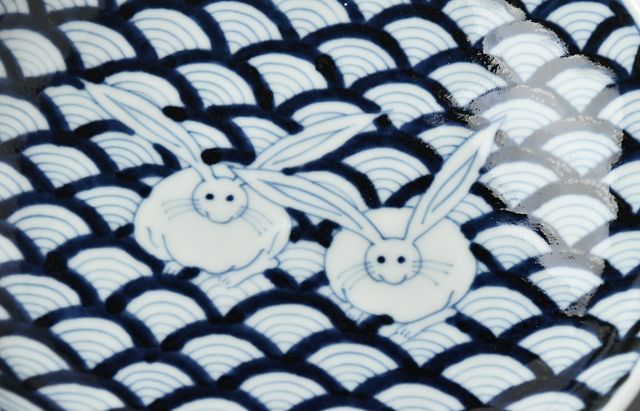 岩永 浩 青海波兎文6寸皿 ｜ 暮らしのうつわ花田 和食器 通販