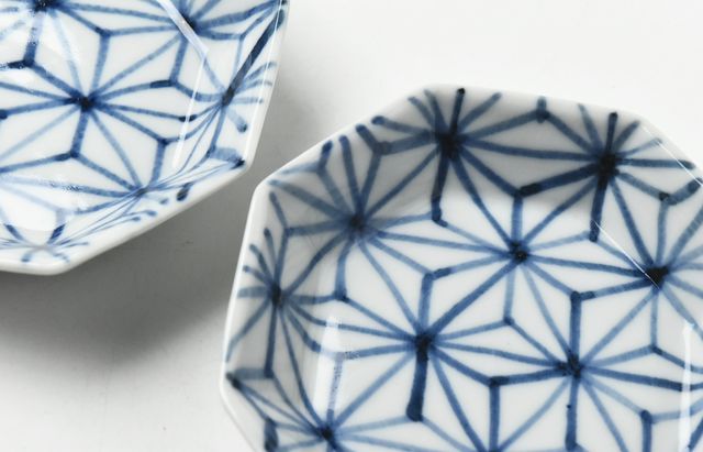 海野裕 14 麻の葉八角小皿 ｜ 暮らしのうつわ花田 和食器 通販
