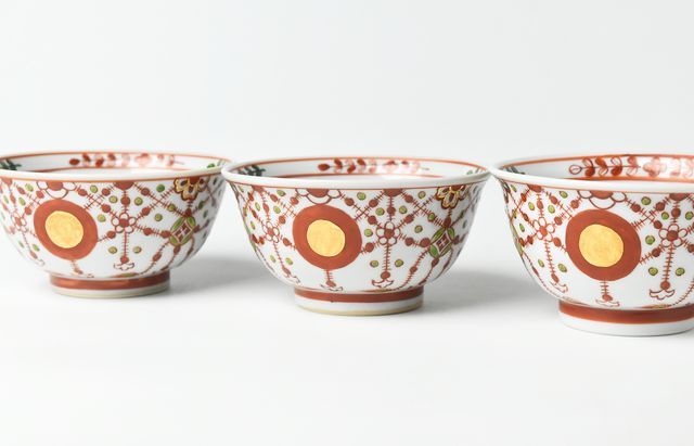 海野裕 金彩赤玉瓔珞文向付 ｜ 暮らしのうつわ花田 和食器 通販