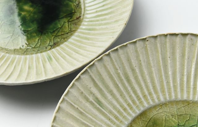 雪ノ浦裕一 緑釉線文皿 ｜ 暮らしのうつわ花田 和食器 通販