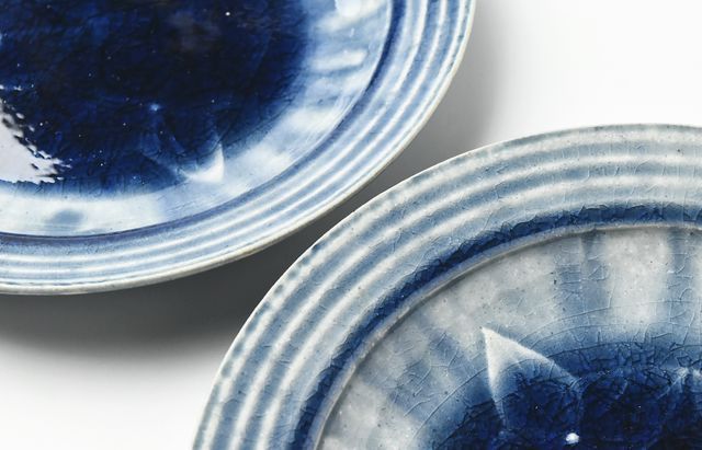 雪ノ浦裕一 3 藍釉紫陽花文大皿 ｜ 暮らしのうつわ花田 和食器 通販