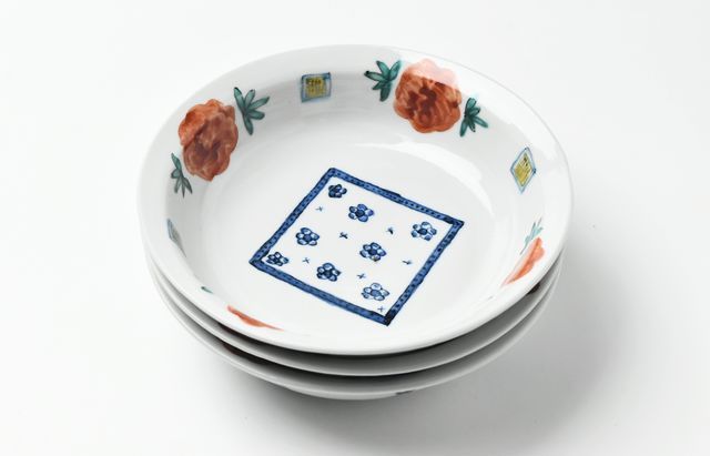 重田 良古 赤絵花柄6寸深皿 ｜ 暮らしのうつわ花田 和食器 通販