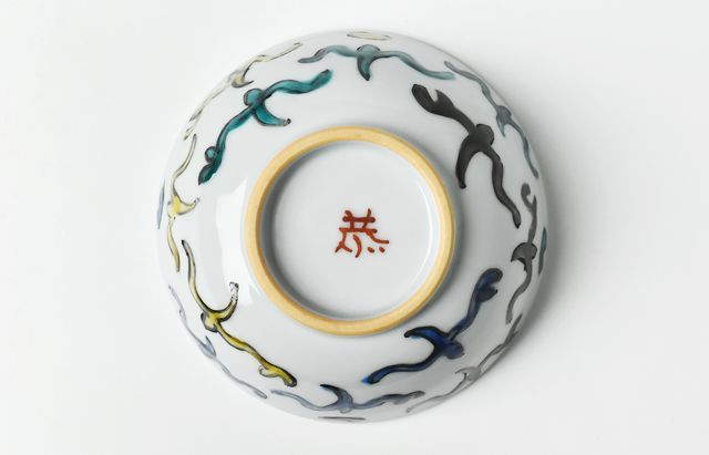 山本恭代 飯碗 色絵こより遊び（浅） ｜ 暮らしのうつわ花田 和食器 通販