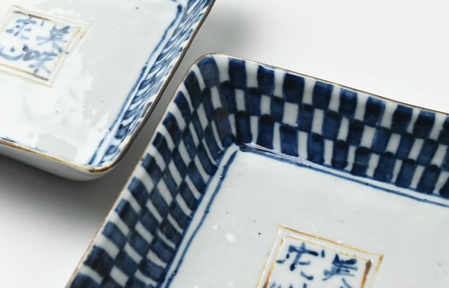 中尾万作 16 江戸格子角皿 ｜ 暮らしのうつわ花田 和食器 通販