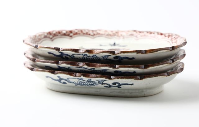 松浦コータロー 32 色絵カルノタウルス楕円輪花皿 ｜ 暮らしのうつわ