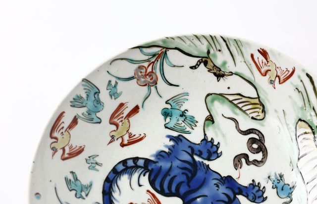 松浦コータロー 49 色絵鳥虎文皿 ｜ 暮らしのうつわ花田 和食器 通販