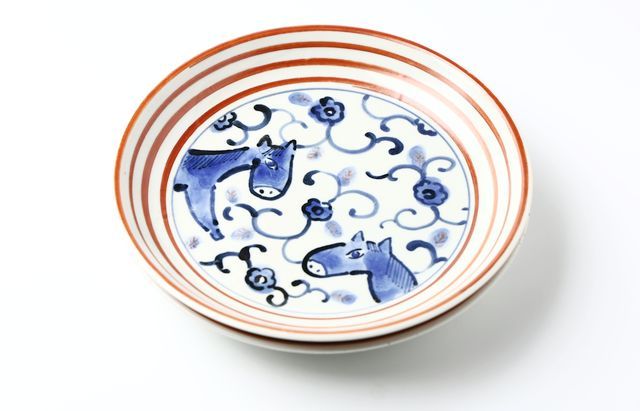 松浦ナオコ 2B 馬の染付6.5寸皿 ｜ 暮らしのうつわ花田 和食器 通販